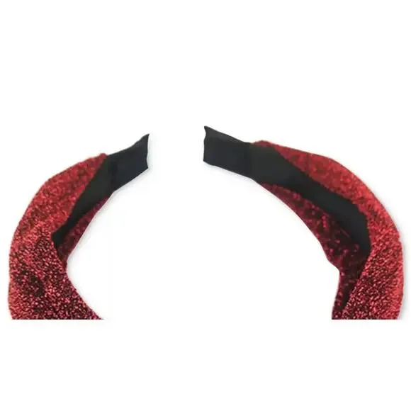 Shiny Red Holiday Headband Women's Hair Fashion Elegant Chic Hairband Style NEW - Picture 6 of 6